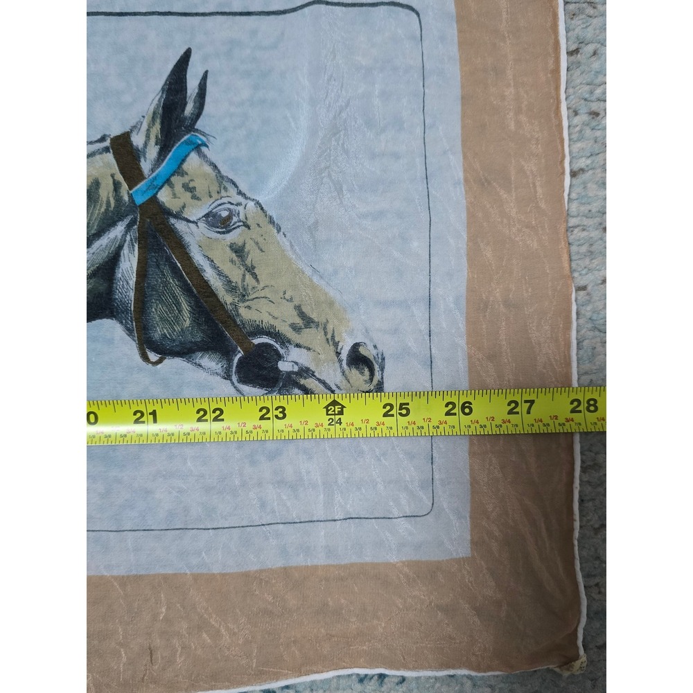 Equestrian Scarf Horses Racing Jockey Theme Art Square Scarf‎ (R) - Picture 2 of 3
